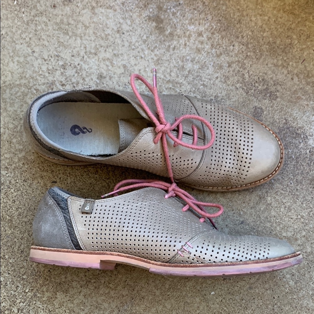 Ahnu Leather Oxfords with Perforated Design